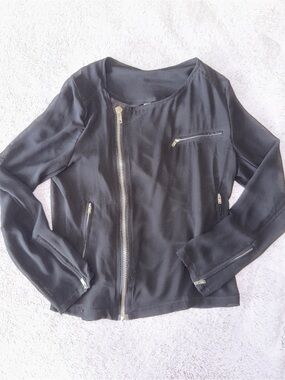 GYPSY JUNKIES Sheer Zip Up Jacket